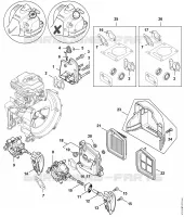 Bride intermédiaire, Filtre à air pour Stihl FS 410 (4147)