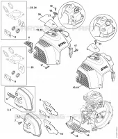 Silencieux, Capot pour Stihl FS 410 (4147)