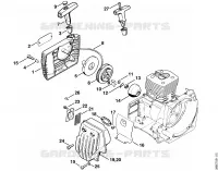 Dispositif de lancement, Silencieux pour Stihl FS 550