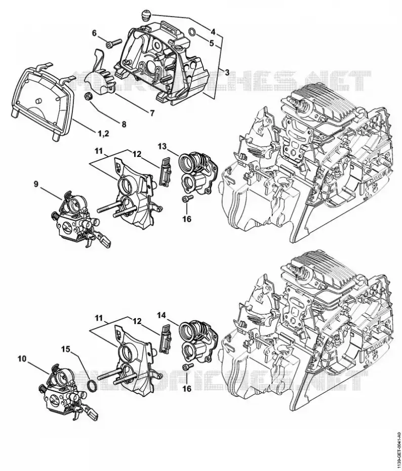 Filtre à air, Coude MS 211 Stihl  Tronçonneuses Tronçonneuses thermiques MS MS 211  MS 211