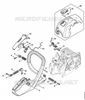 Cadre de poignée, Capot MS 211 C BE pour Stihl MS 211 C-BE