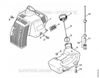 Capot, Rèservoir d'essence pour Stihl FR 108