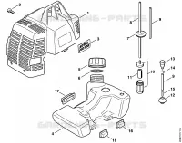 FR 125: Capot, Rèservoir d'essence pour Stihl FR 125 SEA