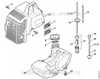 FR 135, 145: Capot, Rèservoir d'essence pour Stihl FR 135 SEA