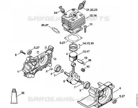 Carter, Cylindre FR 350 pour Stihl FR 480 C-F (4128)