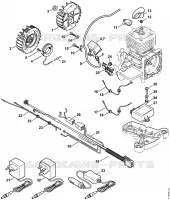 Dispositif d'allumage, Faisceau de câbles FR 450, 480, 480 C pour Stihl FR 480 C-F (4128)