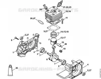 Carter, Cylindre FR 350 pour Stihl FR 480 (4128)
