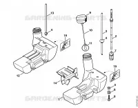 Réservoir d'essence pour Stihl FR 480 (4128)