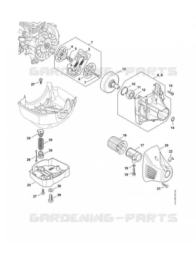 Embrayage, Carter d'accouplement Stihl Coupe-bordures et Débroussailleuses Coupe-bordures et Débroussailleuses Débroussailleuses à dos FR 460 TC-EFM  FR 460 TC-EFM