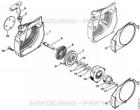 Carter de ventilateur avec lanceur pour Stihl MS 250 C-BE
