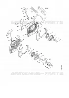 Dispositif de lancement, Protège main pour Stihl MS 261-VW