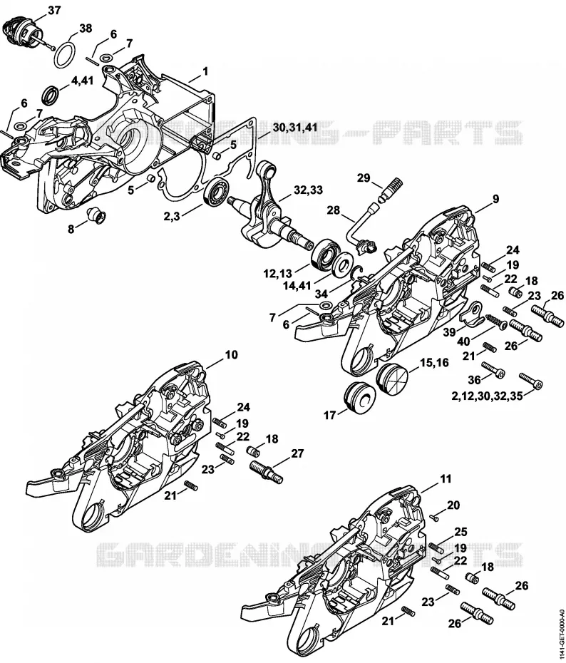 Carter de vilebrequin Stihl Tronçonneuses Tronçonneuses Tronçonneuses thermiques MS MS 261-VW  MS 261-VW