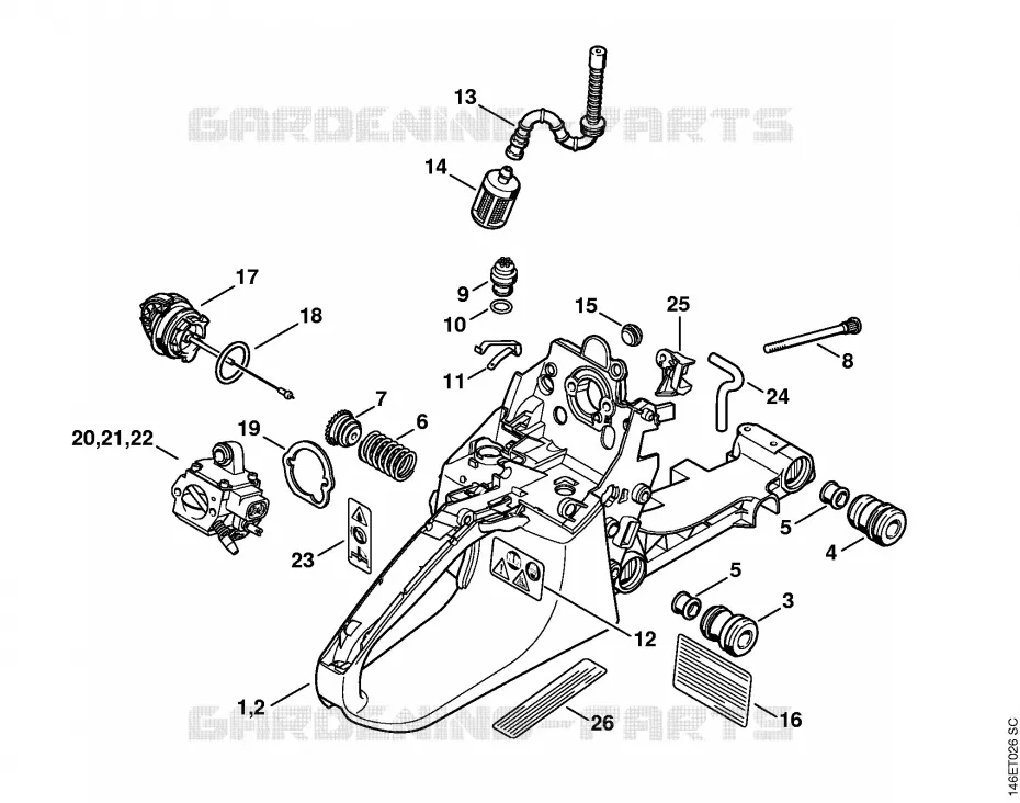 Carter de réservoir Stihl Tronçonneuses Tronçonneuses Tronçonneuses thermiques MS MS 280  MS 280