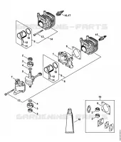 Carter, Cylindre 2 MIX pour Stihl HS 45 2-MIX