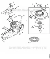 Dispositif de lancement, Carter de poignée 2 MIX pour Stihl HS 45 2-MIX