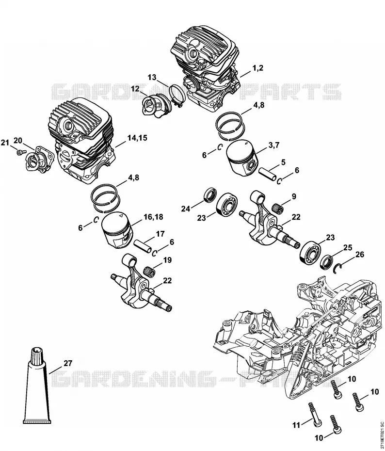Cylindre Stihl Tronçonneuses Tronçonneuses Tronçonneuses thermiques MS MS 291  MS 291