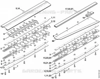 Barre de coupe 550 mm, 700 mm, 1000 mm pour Stihl HS 72