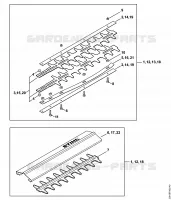 Barre de coupe ⇥ 1 45 512 843 (42.1999) pour Stihl HS 75