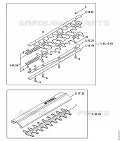 Barre de coupe ⇥ 1 45 512 843 (42.1999) pour Stihl HS 80