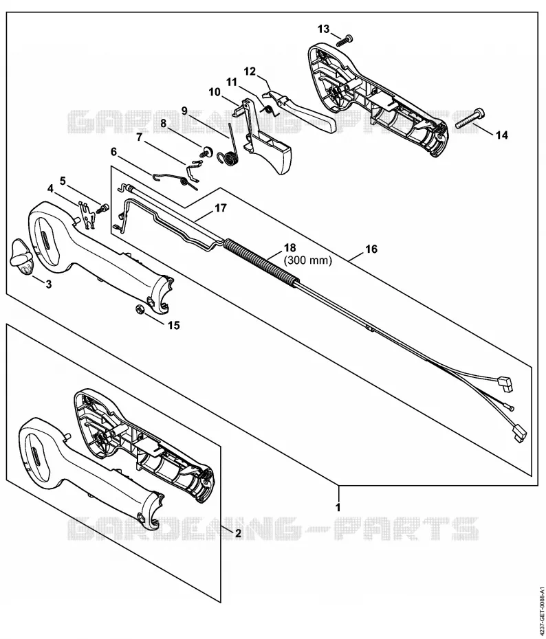 Poignée de commande HS 87 (41.2018) Stihl Taille-haies Taille-haies Taille-haies thermiques HS 87 R  HS 87 R