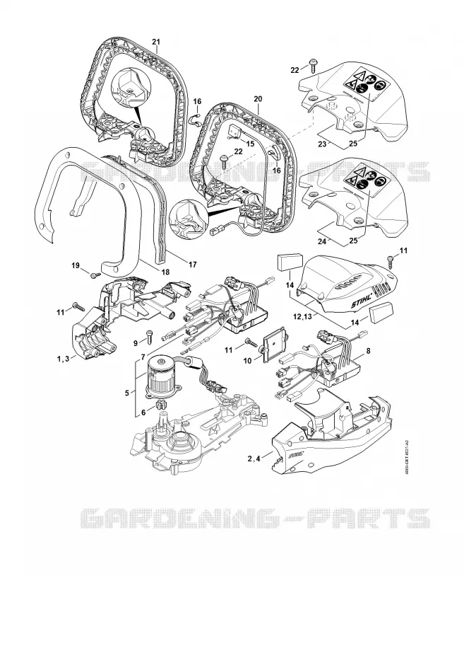 Carter moteur, module électronique Stihl Taille-haies Taille-haies Taille-haies à batteries HSA 94 R  HSA 94 R