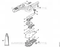 Réducteur de commande des couteaux, réglable sur 135° pour Stihl HL 75