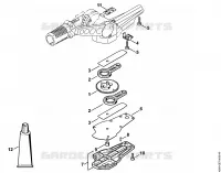 Réducteur de commande des couteaux, réglable sur 135° pour Stihl HL 95