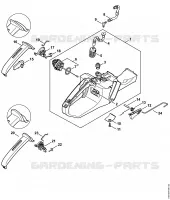 Carter de réservoir, Commande des gaz pour Stihl MS 311-Z