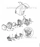 Support de carburateur, Filtre à air, Capot (28.2012) pour Stihl MS 311-Z