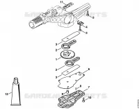 Réducteur de commande des couteaux, réglable sur 125° pour Stihl HLE 71 K