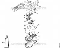 Réducteur de commande des couteaux, réglable sur 135° pour Stihl FH 75