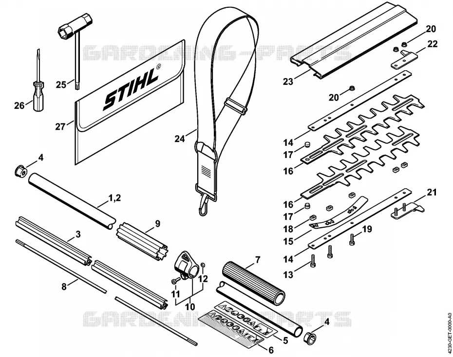 Tube complet, Barre de coupe Stihl Faucheuses Faucheuses FH FH 75  FH 75