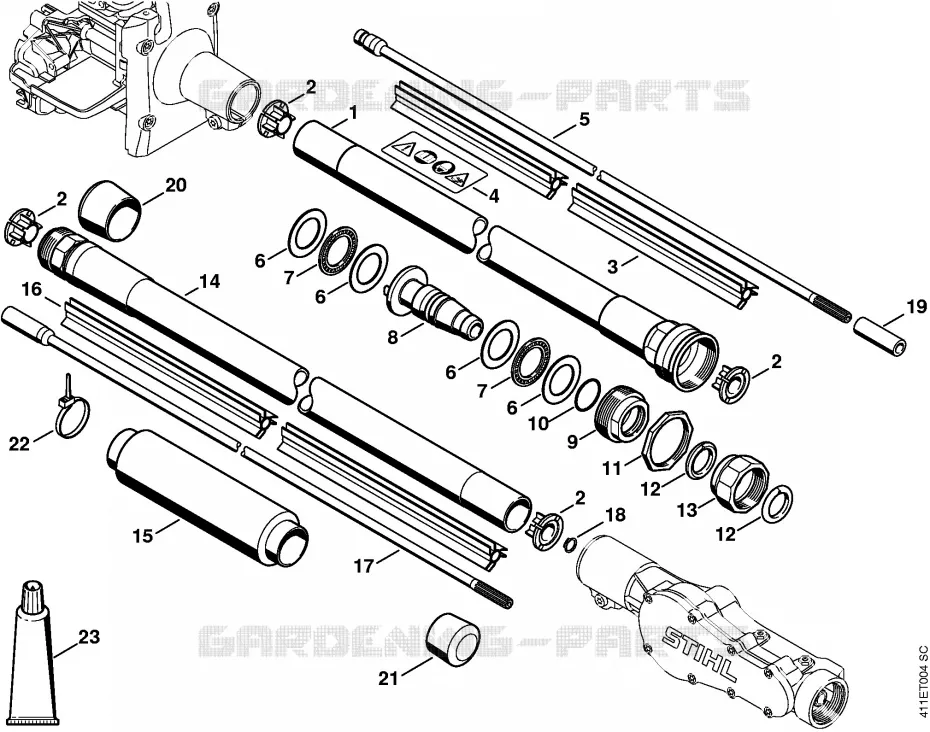 Tube complet Stihl Machines spéciales Machines spéciales Machines spéciales à moteurs SP 200  SP 200