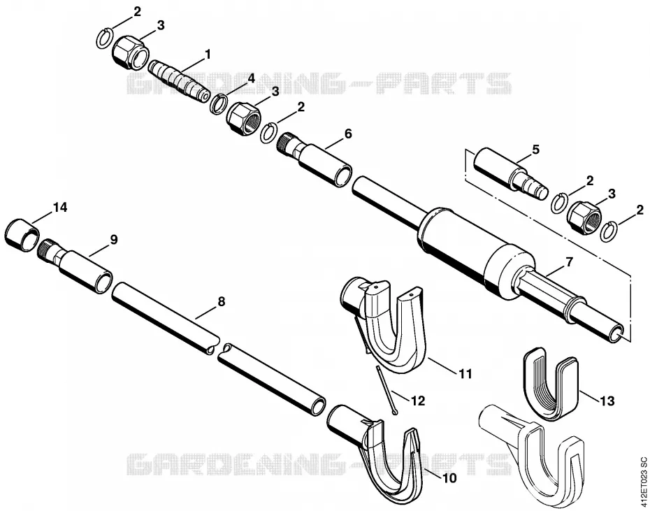 Tube complet Stihl Machines spéciales Machines spéciales Machines spéciales à moteurs SP 400  SP 400