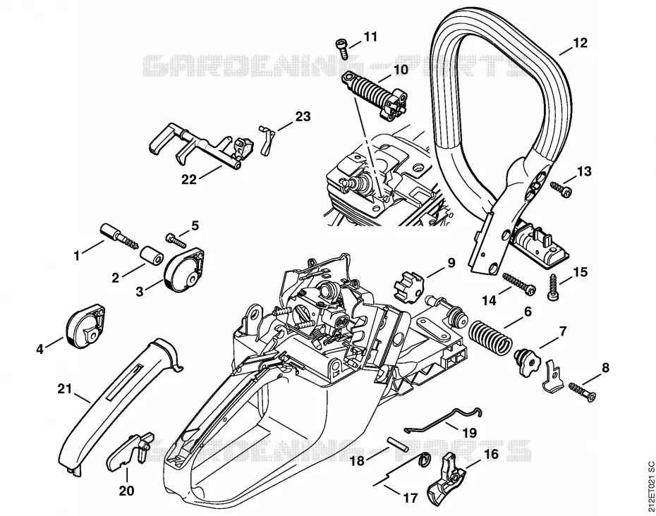 Système AV, Commande des gaz Stihl Tronçonneuses Tronçonneuses Tronçonneuses thermiques MS MS 341  MS 341