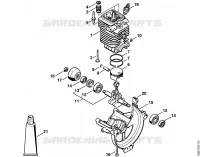 Cylindre, Carter inférieur pour Stihl FT 100