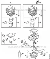 Carter, Cylindre pour Stihl SR 200