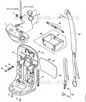 Réservoir d'essence, Plaque dorsale pour Stihl SR 200