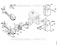 Dispositif de lancement, Silencieux pour Stihl SR 400