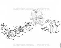 Dispositif de lancement, Silencieux pour Stihl SR 340