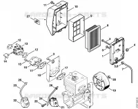 Filtre à air, Dispositif d'allumagne pour Stihl SR 340
