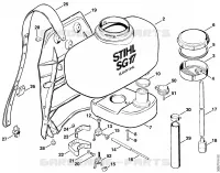 Réservoir avec réservoir, Plaque dorsale pour Stihl BG 17