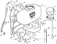 Réservoir avec réservoir, Plaque dorsale pour Stihl SG 17 L