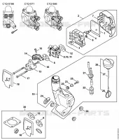 Filtre à air, Réservoir d'essence pour Stihl KM 55 C-E