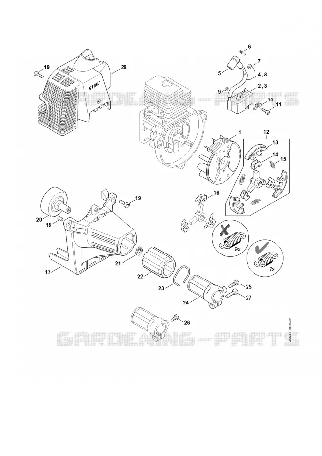 Dispositif d'allumage, Embrayage Stihl Combisystèmes et multisystèmes Combisystèmes et multisystèmes Moteurs CombiSystème KM 85  KM 85