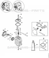 Distribution par ou commande à soupapes pour Stihl KM 90