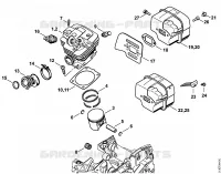 Cylindre, Silencieux pour Stihl MS 361-W