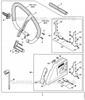 Jeu de poignée circulaire pour Stihl MS 361-W