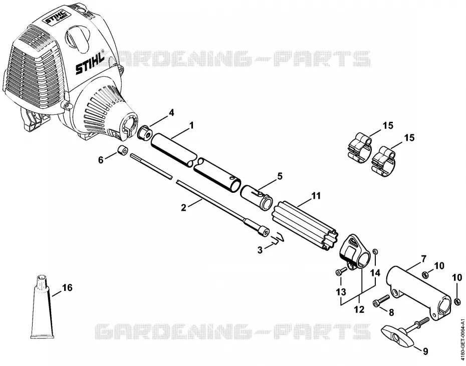 Tube complet Stihl Combisystèmes et multisystèmes Combisystèmes et multisystèmes Moteurs CombiSystème KM 130 R  KM 130 R