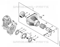 Embrayage, Carter de ventilateur pour Stihl KM 131 R